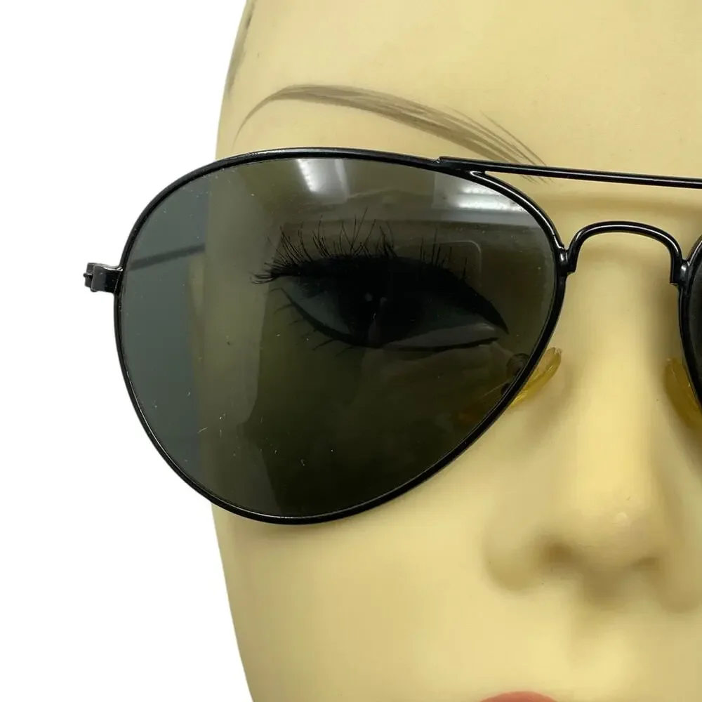 Coca-Cola Vintage Aviator Sunglasses Black Metal Frame Green Lens Coke Logo